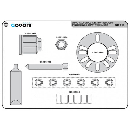 GO010 Universal Hub Puller and Drive Shaft Set - Basic