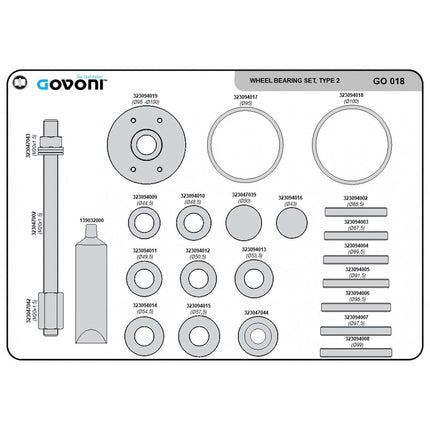 GO018 Universal Supporting Tool for the Removal and Insertion of Bearings