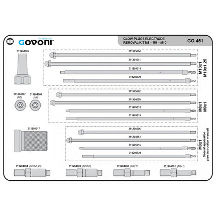 GO451 - Universal Glow Plug Tip Extraction Set - Master