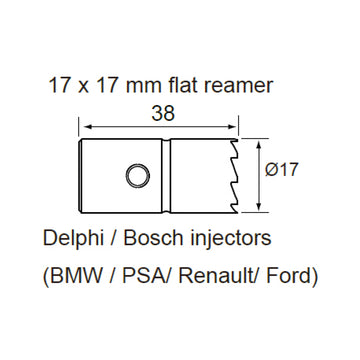 dimensions diagram for seat cutter 01750270