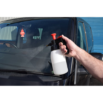 Pump sprayer in use