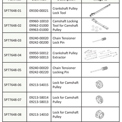 07764800 - Engine Timing Kit - Toyota Petrol & Diesel