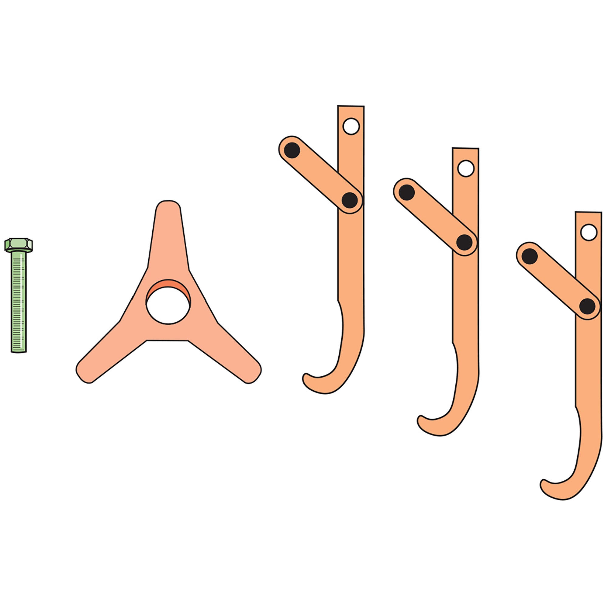 08290000 Triple Leg Mechanical Puller Standard Adjustable Leg Sykes 08290000-triple-leg-mechanical-puller-standard-adjustable-leg-sykes