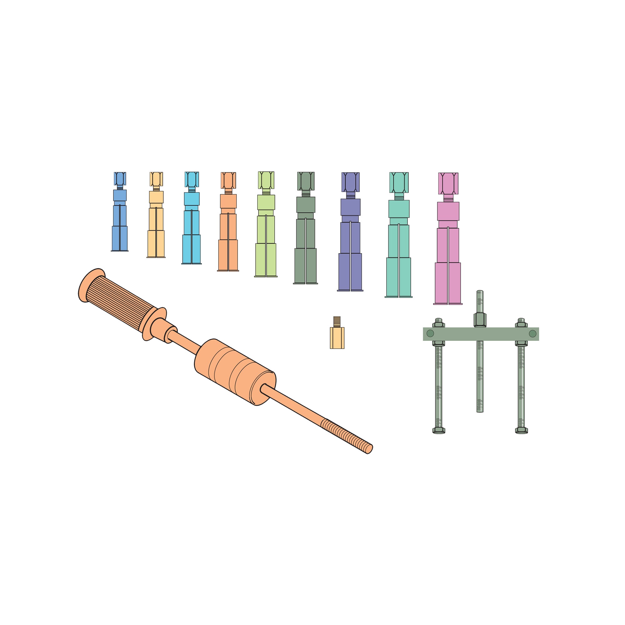 09580000 - Internal Split Collets Extractor Kit – Sykes Pickavant