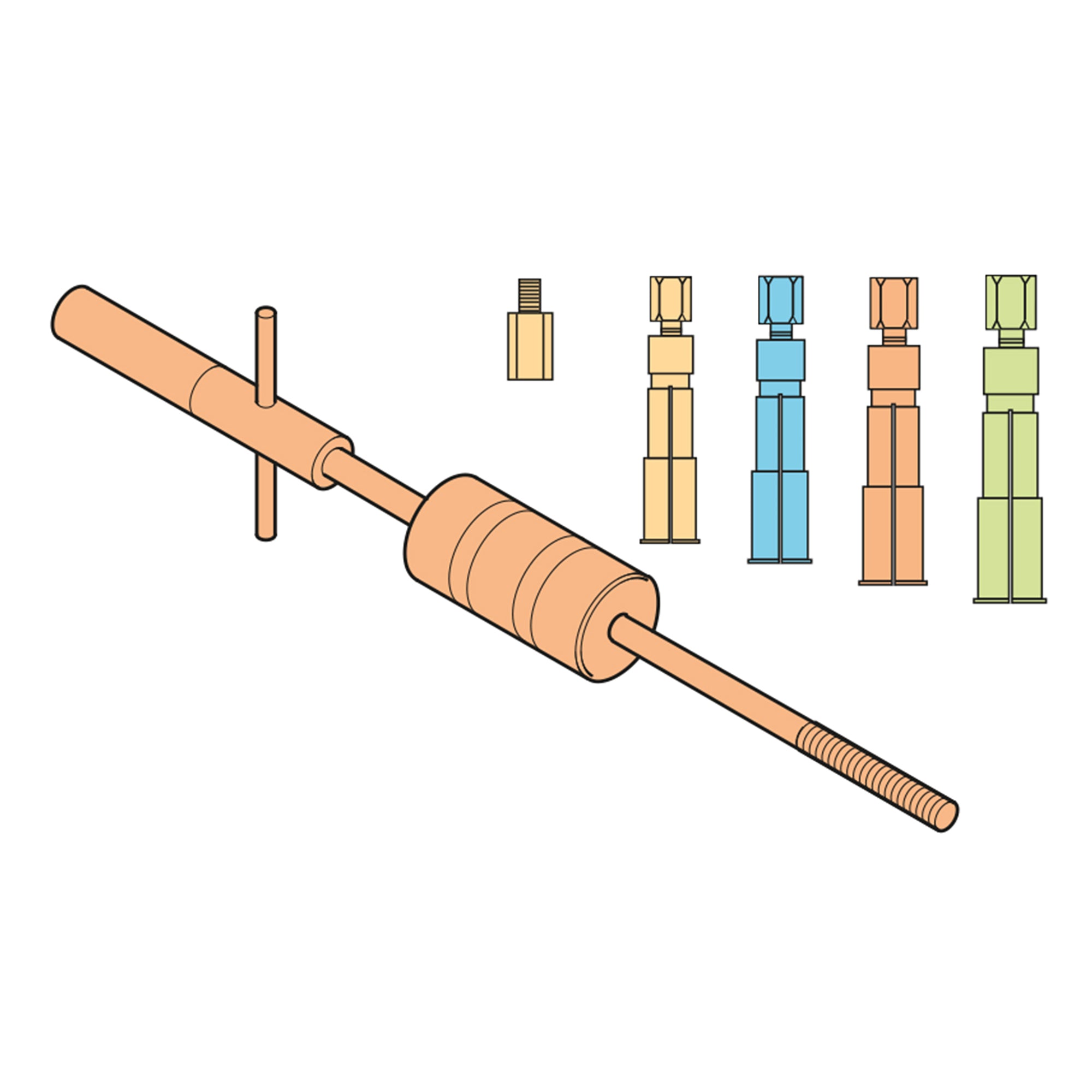 Threaded Split Collet 09580400 - Slide Hammer & Split Collet Extractor Kit – Sykes Pickavant