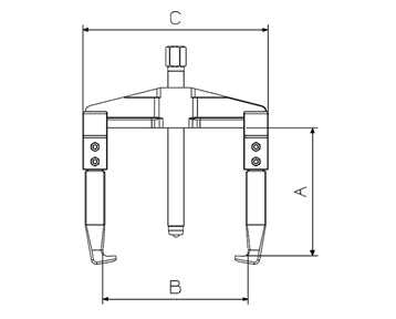 13325000 - Mechanical Puller - Long Reach - 2 Leg 305 X 190mm