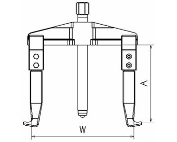 13340000 - Mechanical Puller - Long Reach - 2 Leg 380 X 510mm