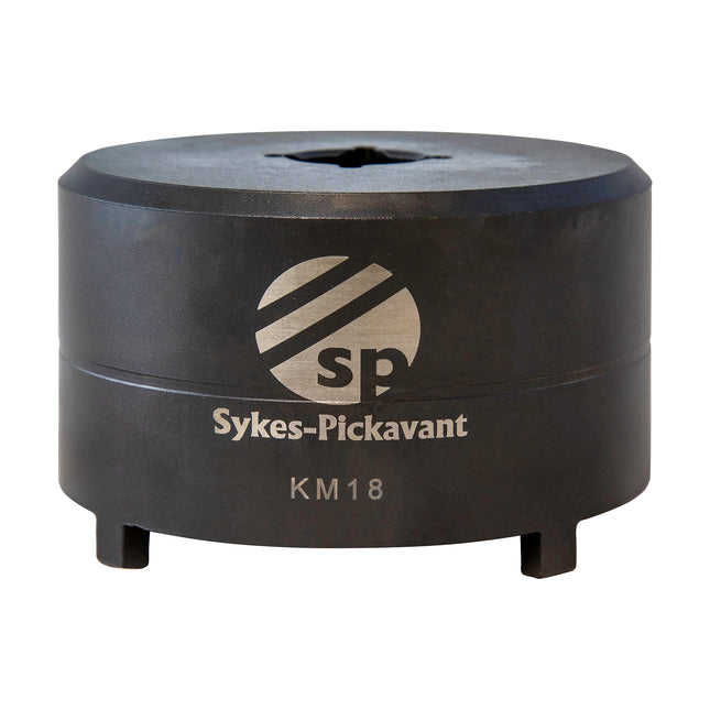 black KM18 lcoknut socket with sykes pickavant branding