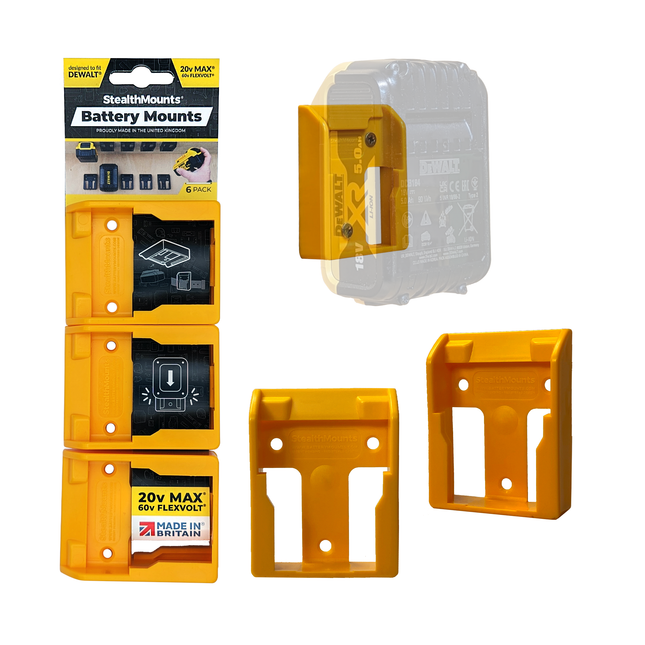 BM-DW20-YLW-6 - Battery Mounts - Dewalt XR 20V