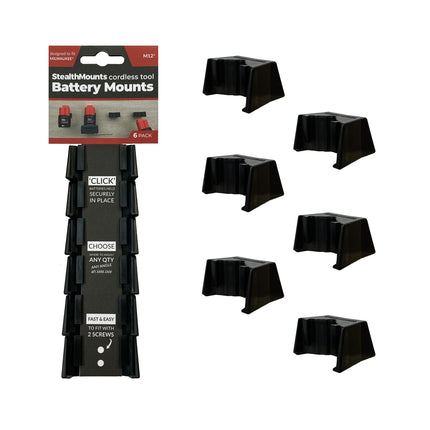 BM-MW12-BLK-6 - Battery Mounts - Milwaukee M12