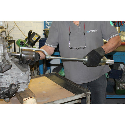 Drive Shaft Disassembly tool in use