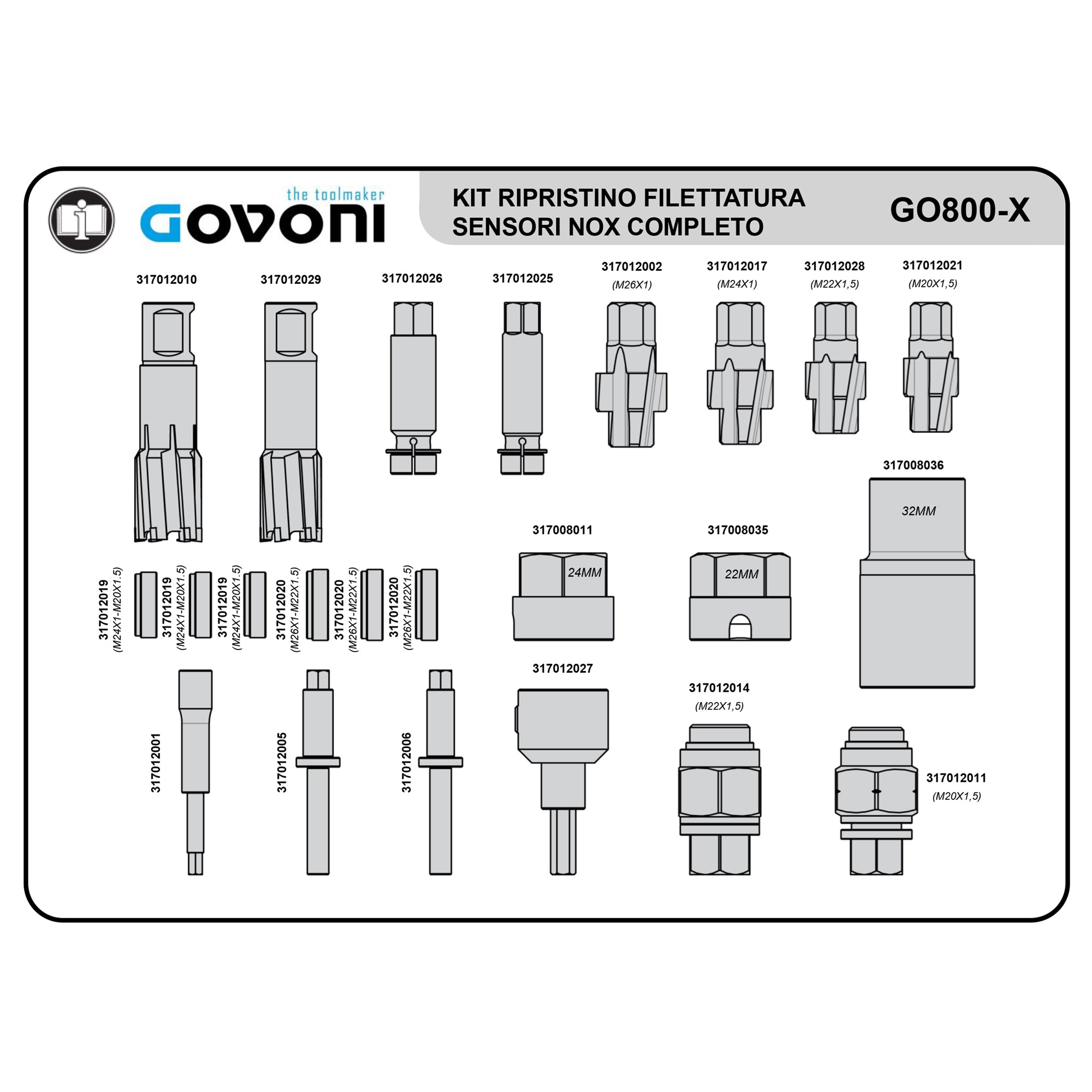 Nox Sensor Rethread NOx Sensor Thread Repair Kit GO800-X | Lambda & Exhaust Thread Repair ...