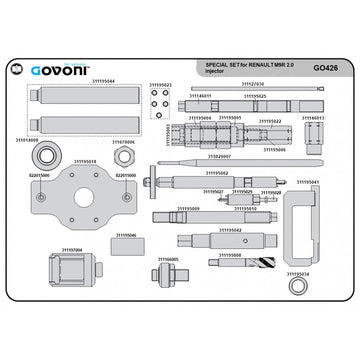 Injector Extractor, Injector Puller 8 Stks Koolstofstaal met Kogelgewricht Adapter voor Reparateur voor Auto Reparatie